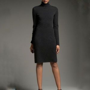 Magaschoni Black Cashmere Turtleneck Midi Dress